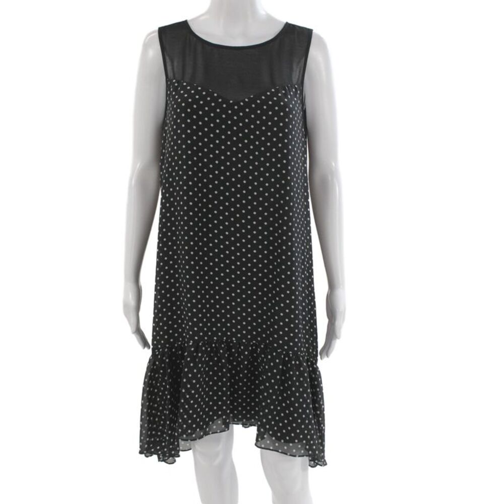 ERIN Erin Fetherston Women Shift Dress Black Polka Dot Size 10